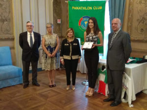 Letizia Alberti premiata dal Panathlon cittadino