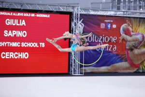 Giulia Sapino in evidenza alla finale nazionale allieve gold individuale FGI a Napoli.