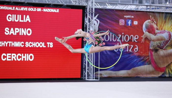 Giulia Sapino in evidenza alla finale nazionale allieve gold individuale FGI a Napoli.